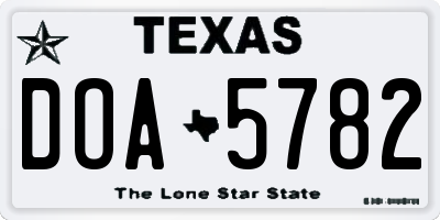 TX license plate DOA5782