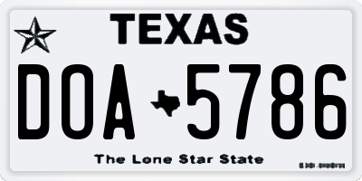 TX license plate DOA5786