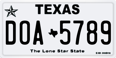 TX license plate DOA5789