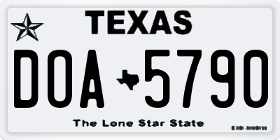 TX license plate DOA5790