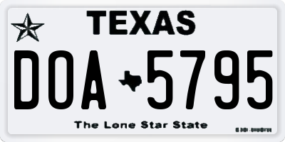 TX license plate DOA5795