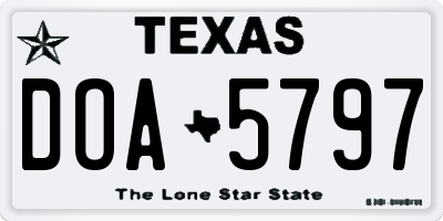 TX license plate DOA5797