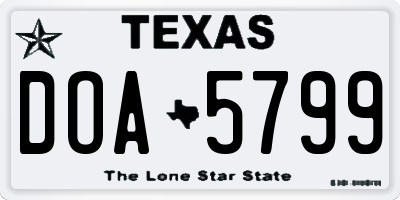 TX license plate DOA5799
