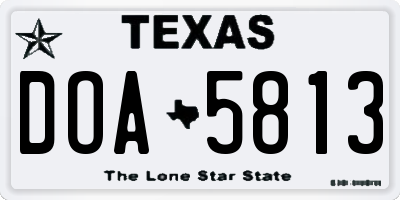 TX license plate DOA5813