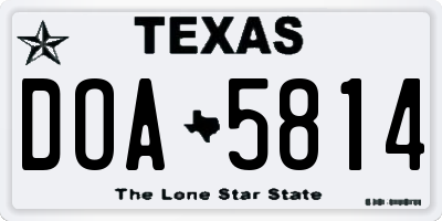 TX license plate DOA5814