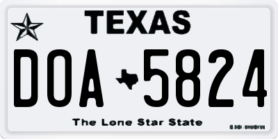 TX license plate DOA5824