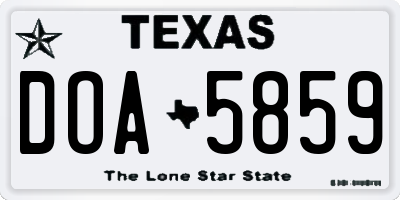 TX license plate DOA5859