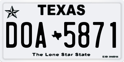 TX license plate DOA5871
