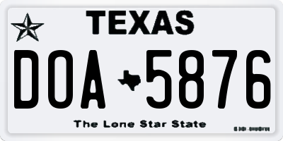 TX license plate DOA5876