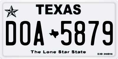 TX license plate DOA5879