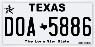 TX license plate DOA5886