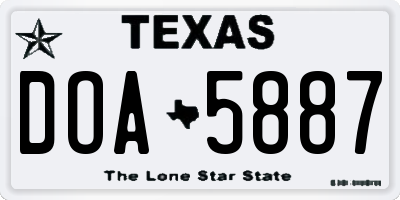 TX license plate DOA5887