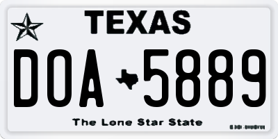 TX license plate DOA5889