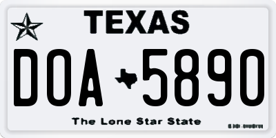 TX license plate DOA5890