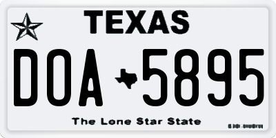 TX license plate DOA5895