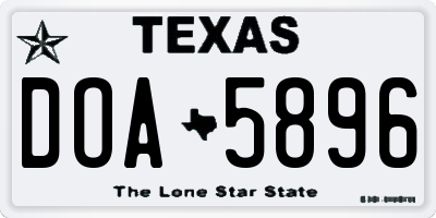 TX license plate DOA5896