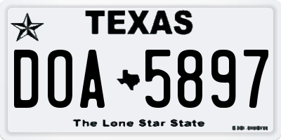TX license plate DOA5897