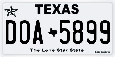 TX license plate DOA5899