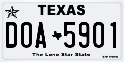 TX license plate DOA5901