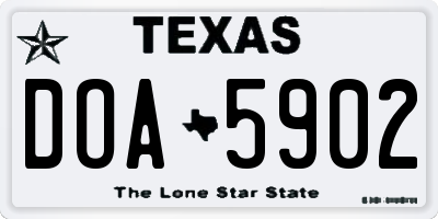 TX license plate DOA5902