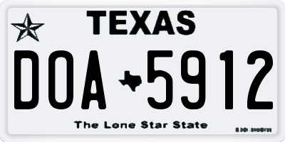 TX license plate DOA5912