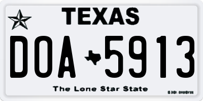 TX license plate DOA5913