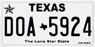 TX license plate DOA5924