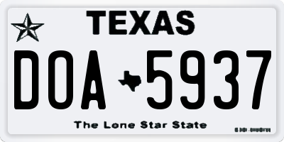 TX license plate DOA5937