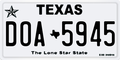 TX license plate DOA5945