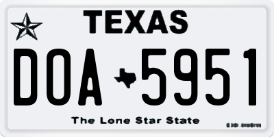 TX license plate DOA5951