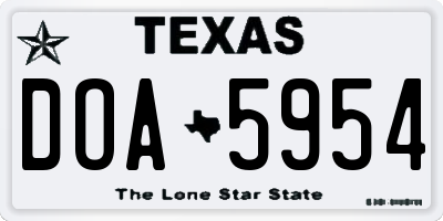 TX license plate DOA5954