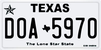 TX license plate DOA5970