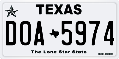 TX license plate DOA5974