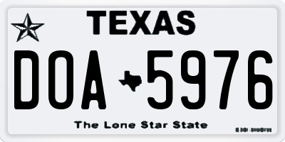 TX license plate DOA5976