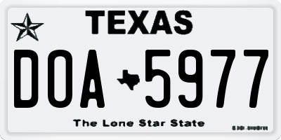 TX license plate DOA5977