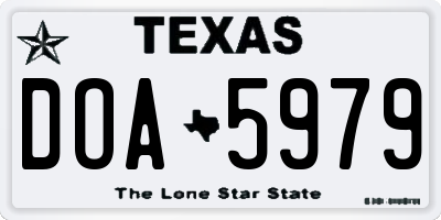 TX license plate DOA5979