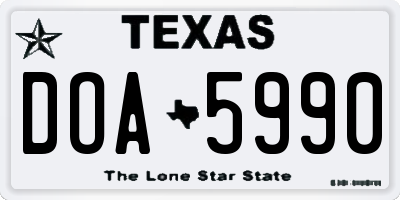 TX license plate DOA5990