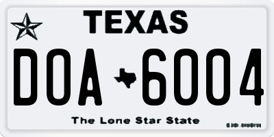 TX license plate DOA6004