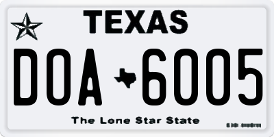 TX license plate DOA6005