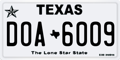 TX license plate DOA6009