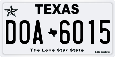 TX license plate DOA6015