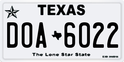 TX license plate DOA6022