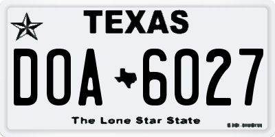 TX license plate DOA6027
