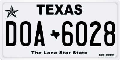 TX license plate DOA6028