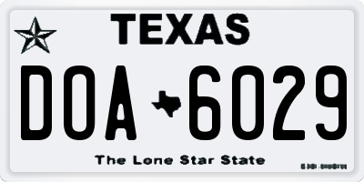 TX license plate DOA6029