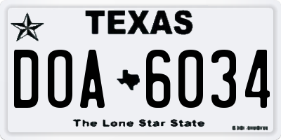 TX license plate DOA6034