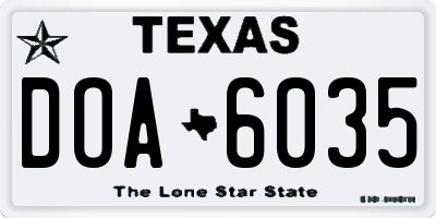 TX license plate DOA6035