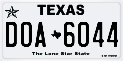 TX license plate DOA6044