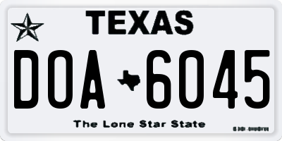 TX license plate DOA6045