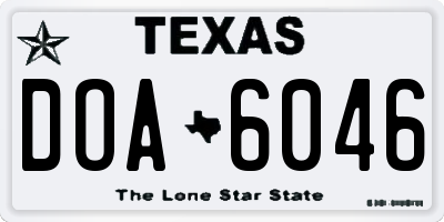 TX license plate DOA6046